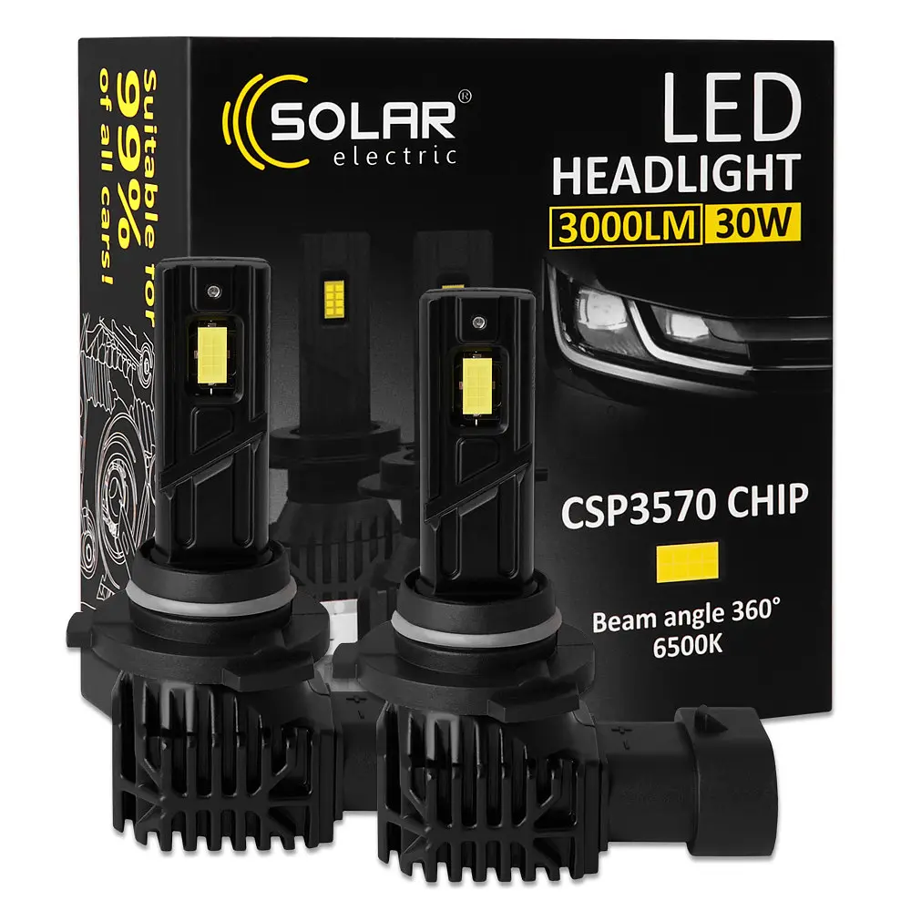 Автолампа Solar LED HB3 (9005) 12/24V 30W 3000 Lm 6500K CSP3570 2 шт. (8405S2) - фото 4