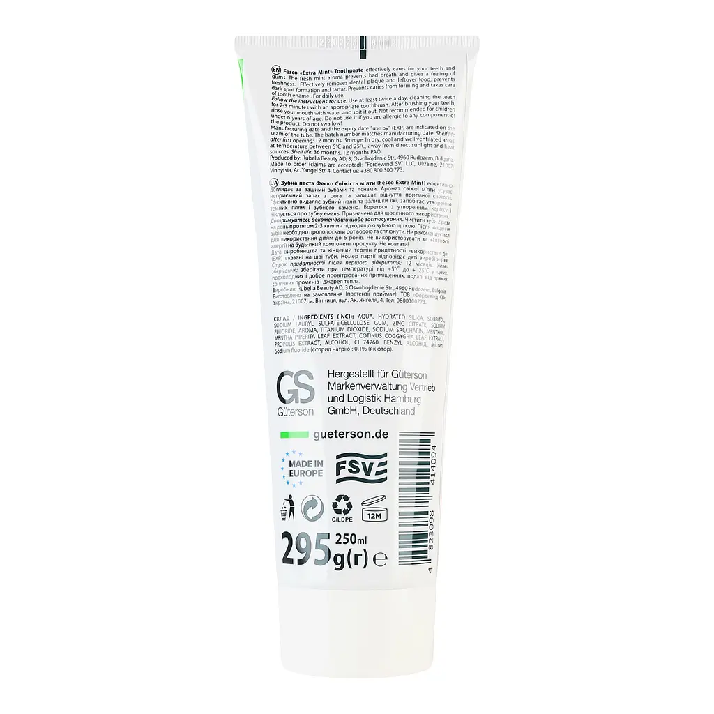 Зубна паста Fesco Extra Mint, 250 мл - фото 2