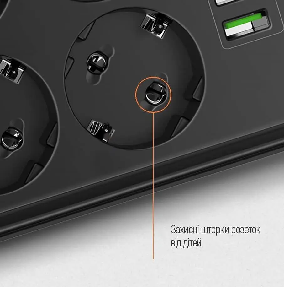 Мережевий фільтр ColorWay CW-CHE64B, 6 розеток/4USB Black (CW-CHE64B) - фото 8