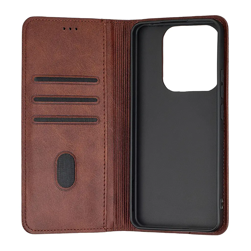 Чохол-книжка Premium Xiaomi Redmi Note 14 4G Global Dark Brown - фото 2