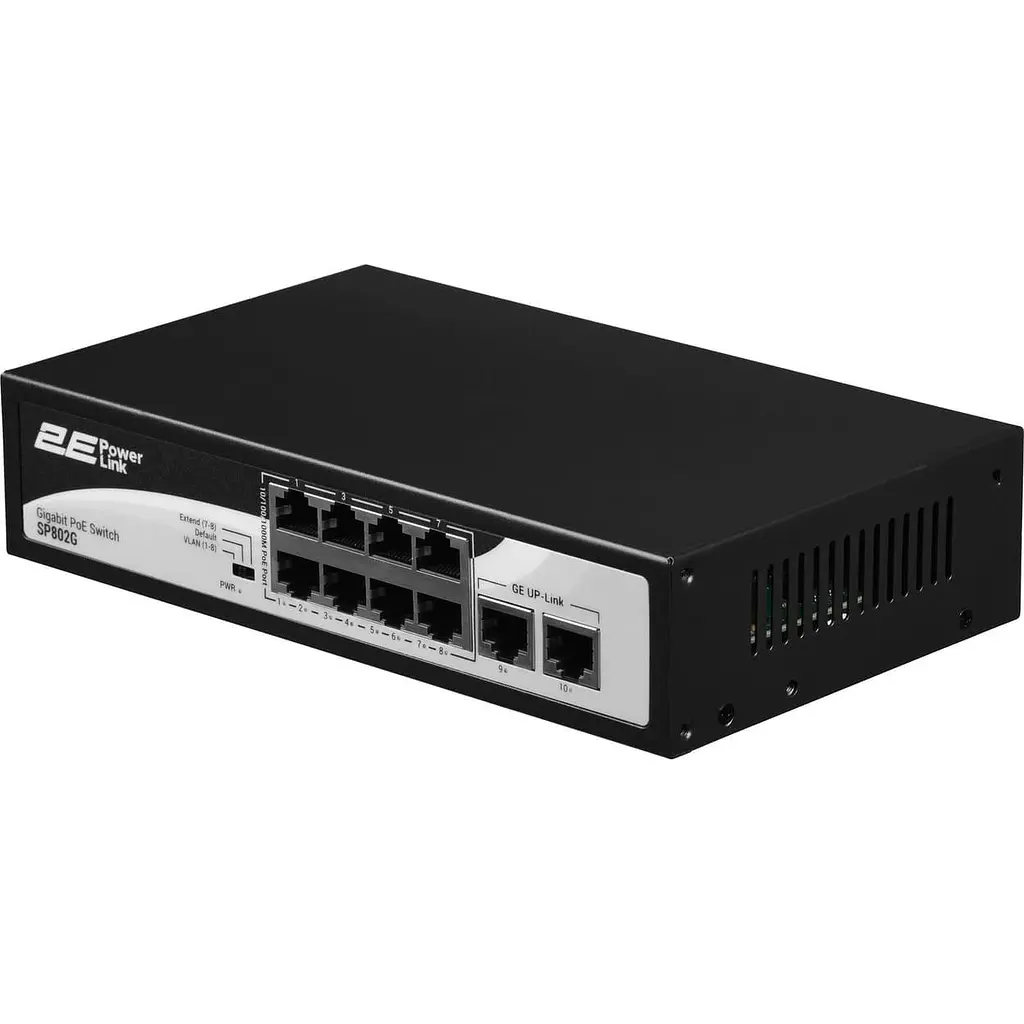 Коммутатор 2E Network active 2E PowerLink SP802G 8xGE PoE+, 2xGE Uplink, 120Вт (2E-SP802G-2) - фото 3
