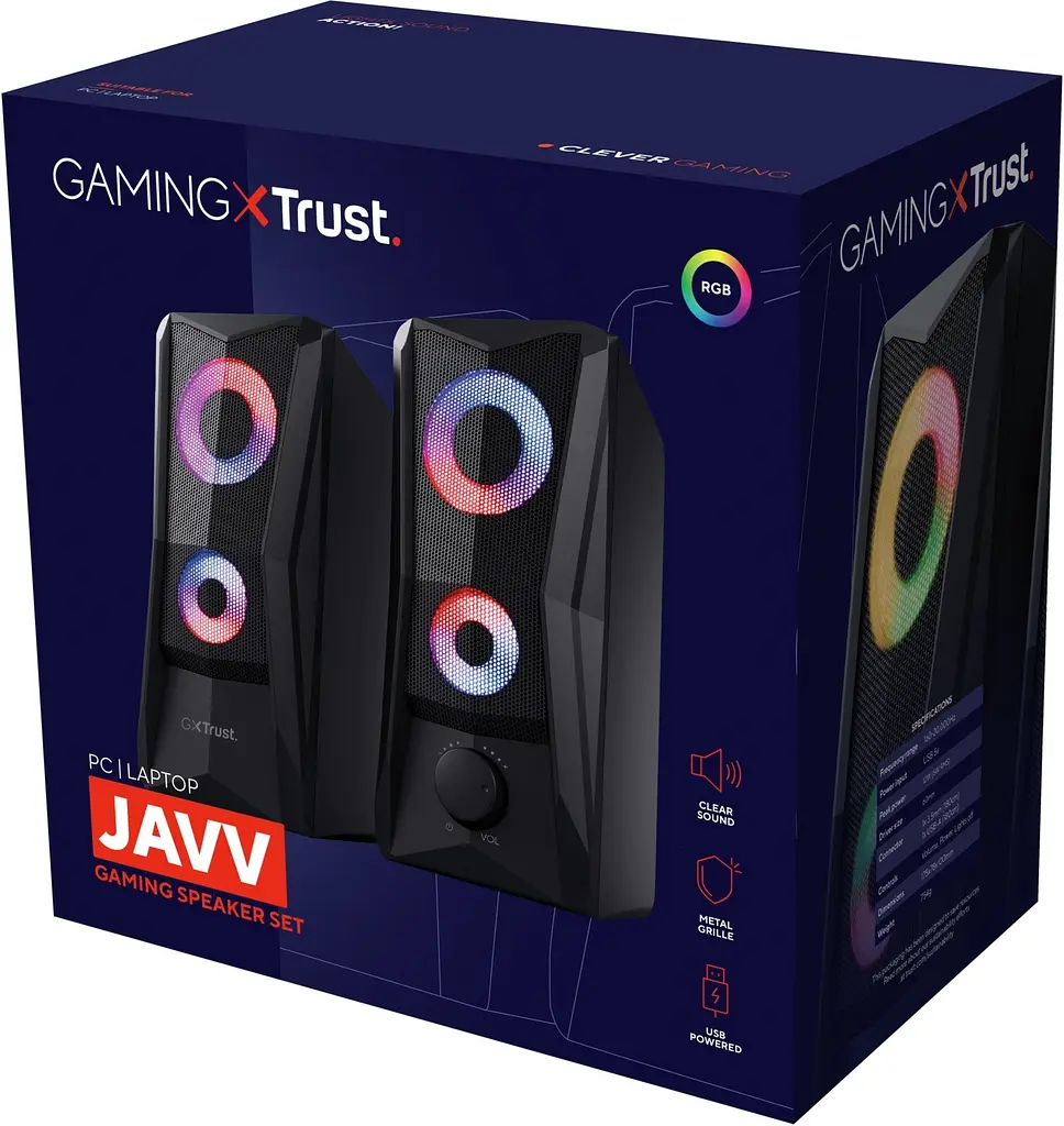 Акустична система Trust GXT 606 Javv 2.0, USB/AUX, RGB, чорний - фото 7