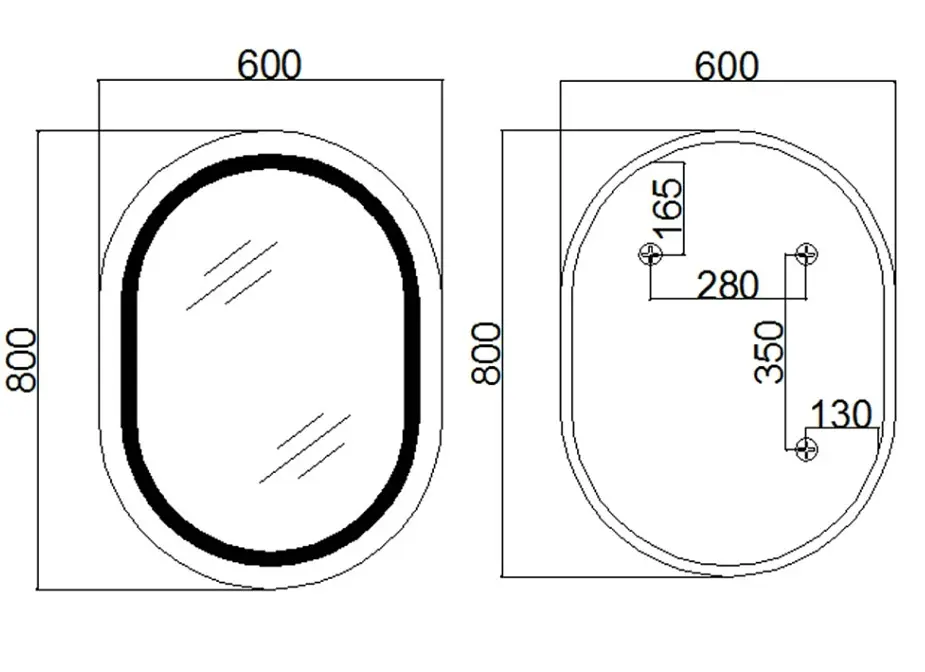 Дзеркало Qtap Gemini (GE1) овальне з LED-підсвічуванням Touch QT2578R6080 - фото 12