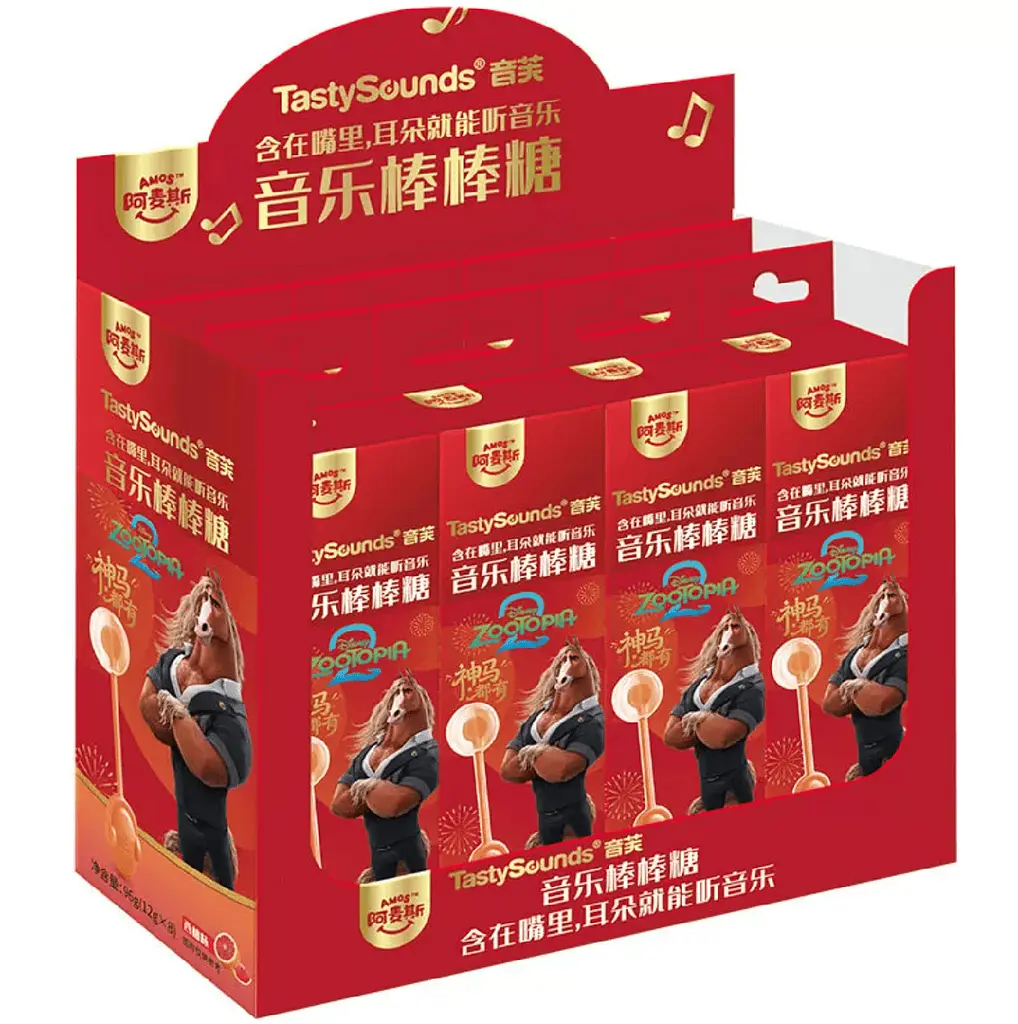 Льодяник Amos Tasty Sounds Audio Lollipop Zootopia Grapefruit Flavour кінь Мер Вигарцень 12г - фото 5