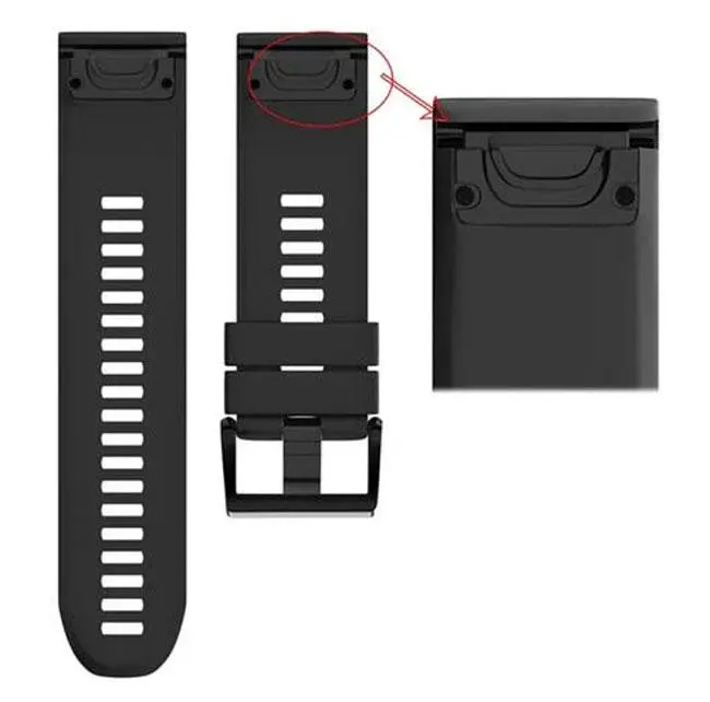 Силіконовий ремінець Primo для годинника Garmin Fenix 3/3HR/Fenix 5X/6X Black - фото 5