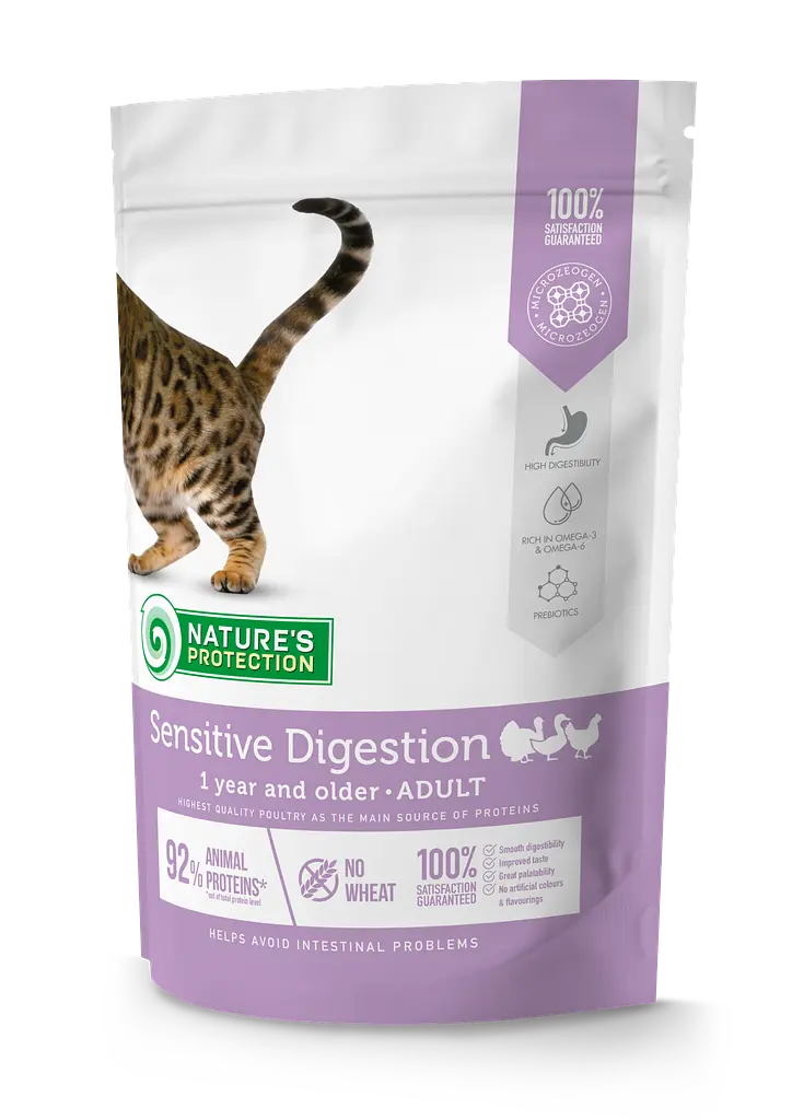 Сухий корм для дорослих котів з чутливим травленням Nature's Protection Sensitive Digestion, 400г