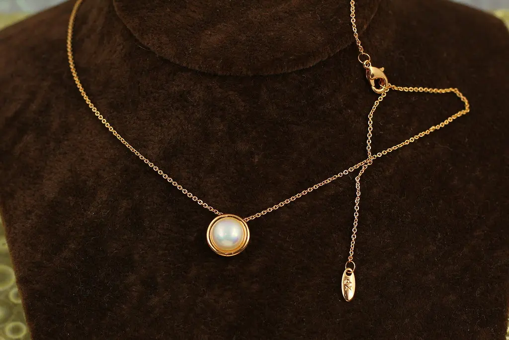 Набір Xuping Jewelry ланцюг з рухомою перлиною 45 см добір 5 см золотистий - фото 2
