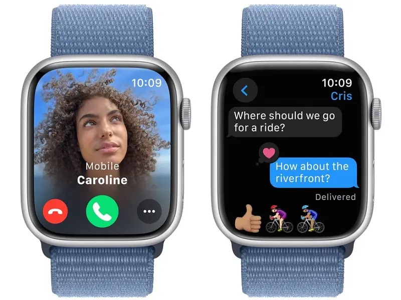 Смарт-годинник Apple Watch Series 9 GPS 41mm Silver Aluminum Case with Winter Blue Sport Loop (MR923) - фото 6