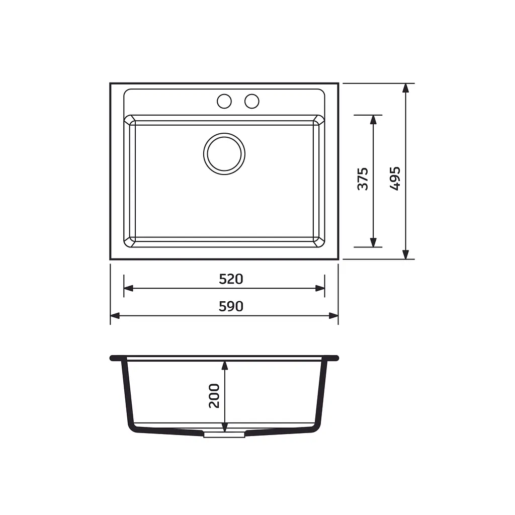 Кухонна мийка Adamant Prizma 590x495x200 terra 429223, Тера - фото 3