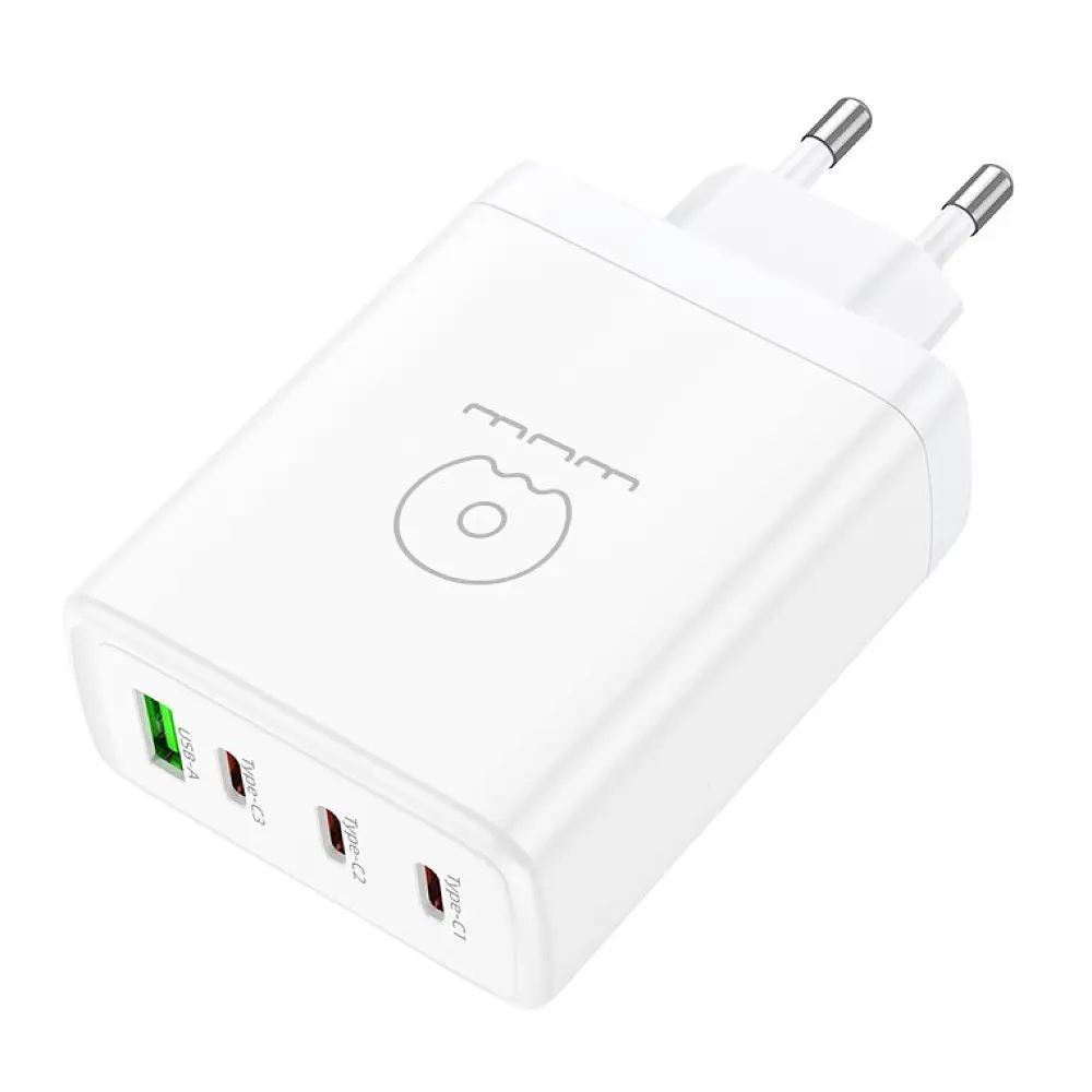 Мережевий зарядний пристрій WUW-C158 1USB 3Type-C + USB A PD100W white (WUW-C158) - фото 2