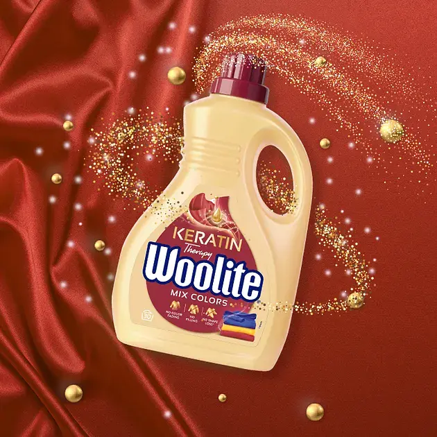 Засіб для прання рідкий Woolite для кольорових тканин з Кератином 1.8 л - фото 2