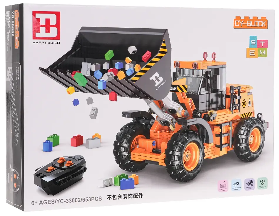 Конструктор детский на радиоуправлении Бульдозер 653 элемента Ramiz - фото 3