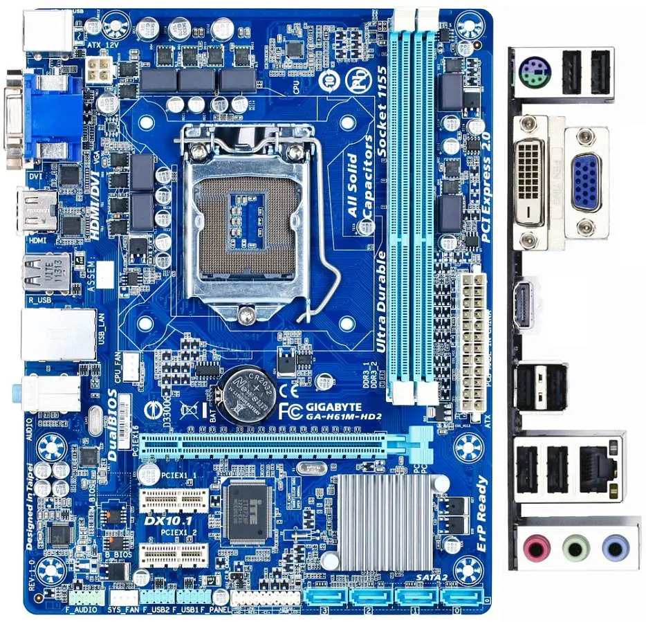 Материнська плата Gigabyte GA-H61M-HD2 LGA 1155 (GA-H61M-HD2) Б/В - фото 2