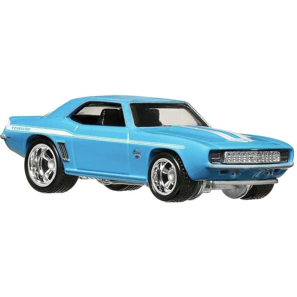 Колекційна модель машинки Hot Wheels 1969 Chevy Camaro серії Форсаж синя (HNW46/HKD24) - фото 5