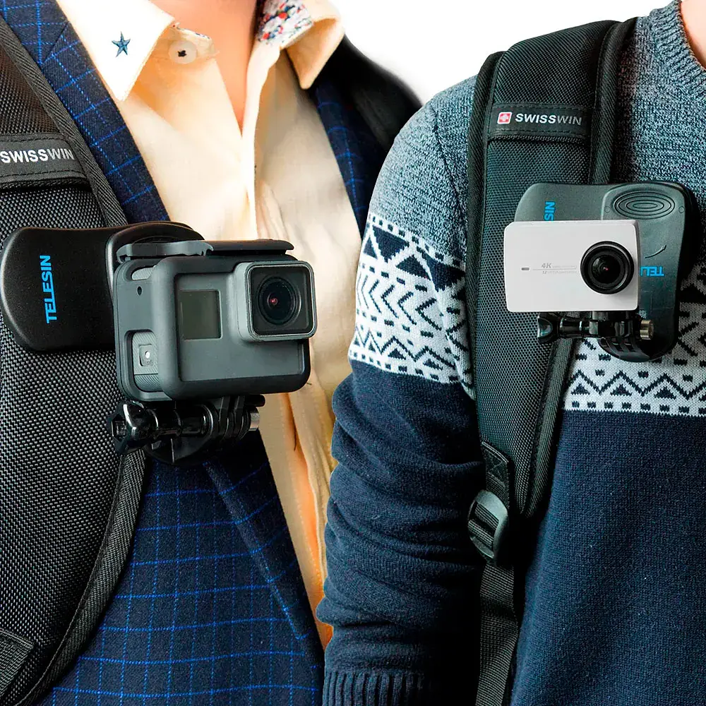 Прищіпка для екшн-камери Telesin Rotation Backpack Clip Clamp Mount (GP-JFM-003) [89301] - фото 7