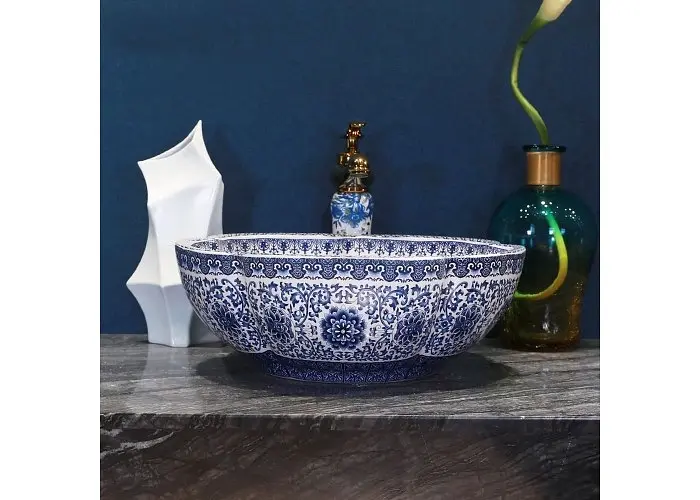 Умивальник Rea Vivien 42,5x42,5 blue (REA-U5666), Глянцева - фото 4