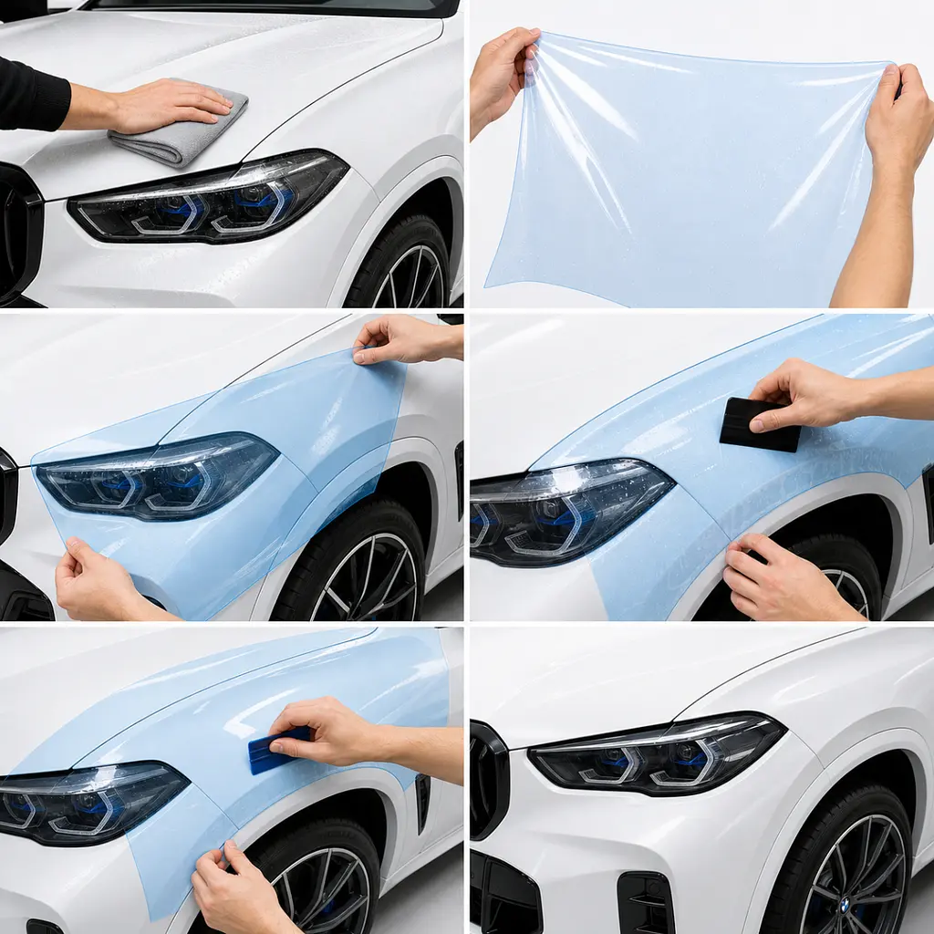 Антигравійна захисна бронеплівка за лекалами для BMW X5 G05 facelift 2023- зони дверей і стійки вікон - фото 2