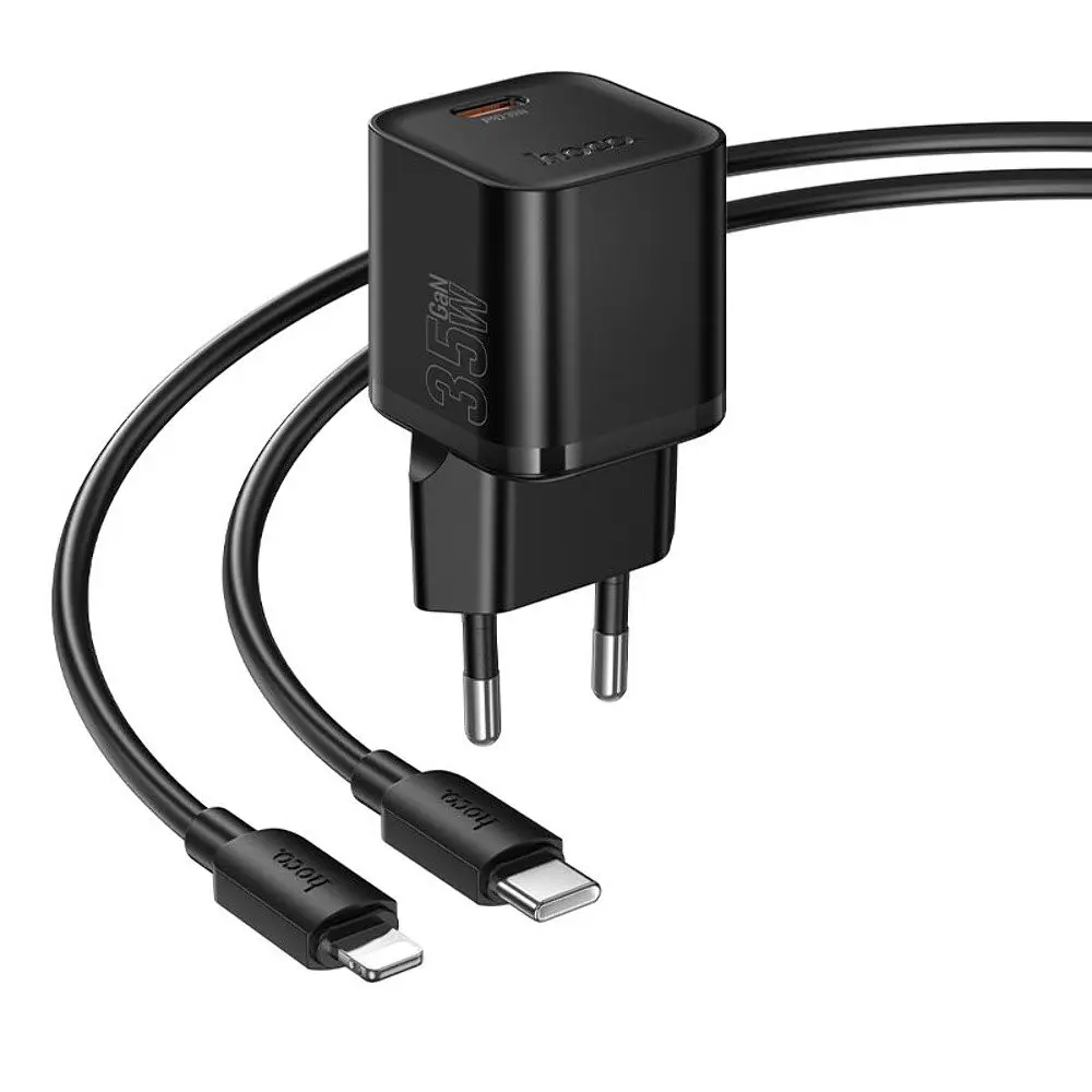 Зарядное устройство Hoco N66 Type-C PD 35W черный + кабель Type-C to Lightning - фото 3