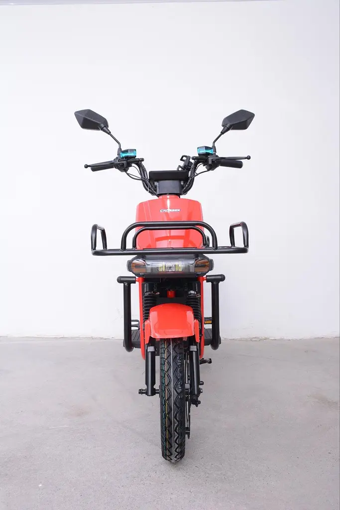 Электроскутер Грузовой с двумя большими багажниками Crosser SUPER MAX 1200W 60V30AH Li-Fe | USB зарядка Красный  - фото 3