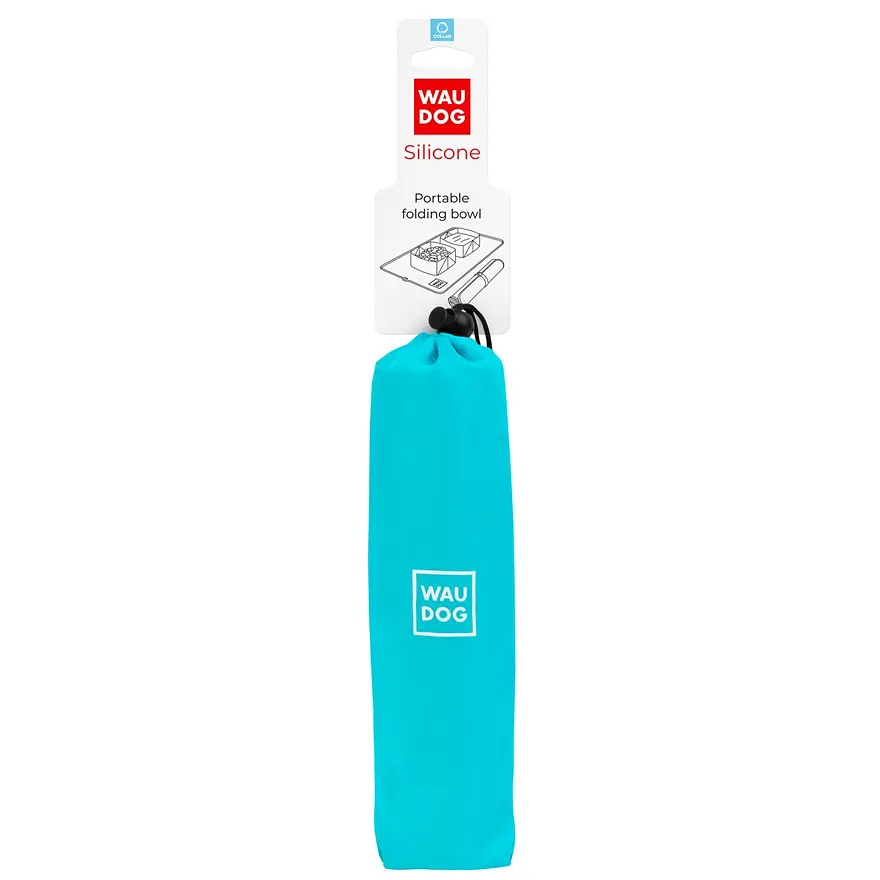 Складна миска Waudog Silicone, 38,5х23х5 см, блакитний (50802) - фото 4