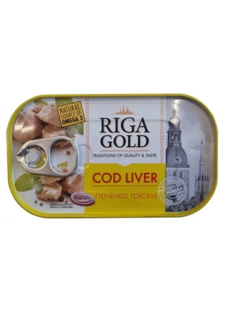 Печінка тріски у власному соку Riga Gold 121 г