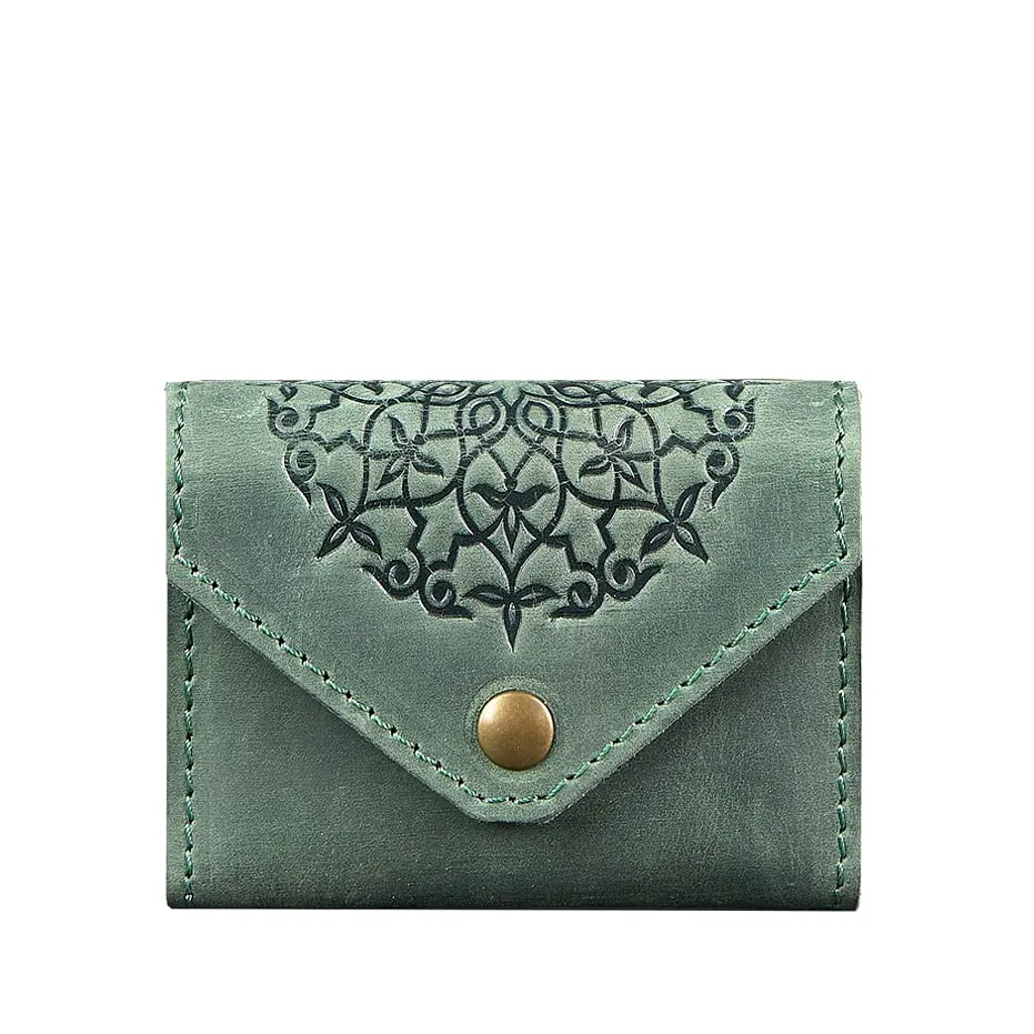 Шкіряний кард-кейс 3.0 зелений з мандалою - фото 7