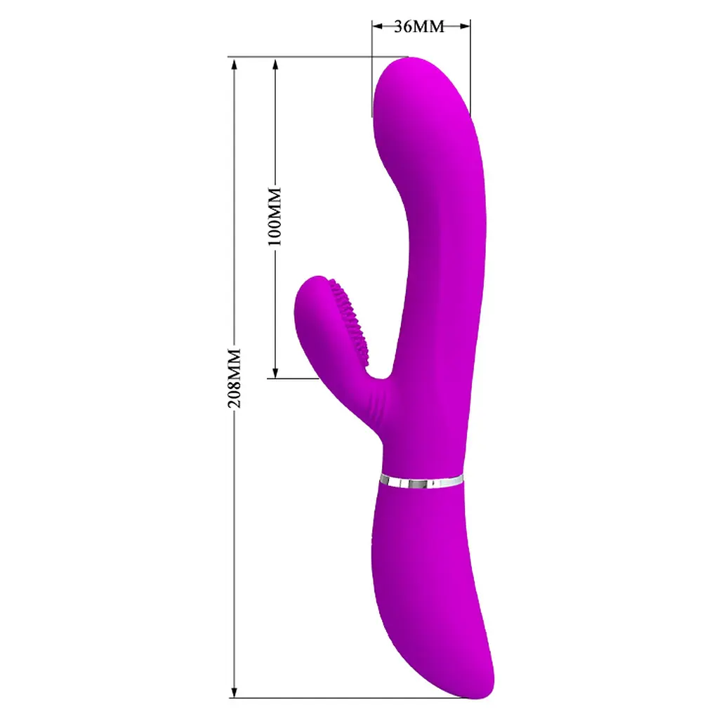 Вібратор-кролик Pretty Love Clitoris Vibrator 20.8 см фіолетовий - фото 7