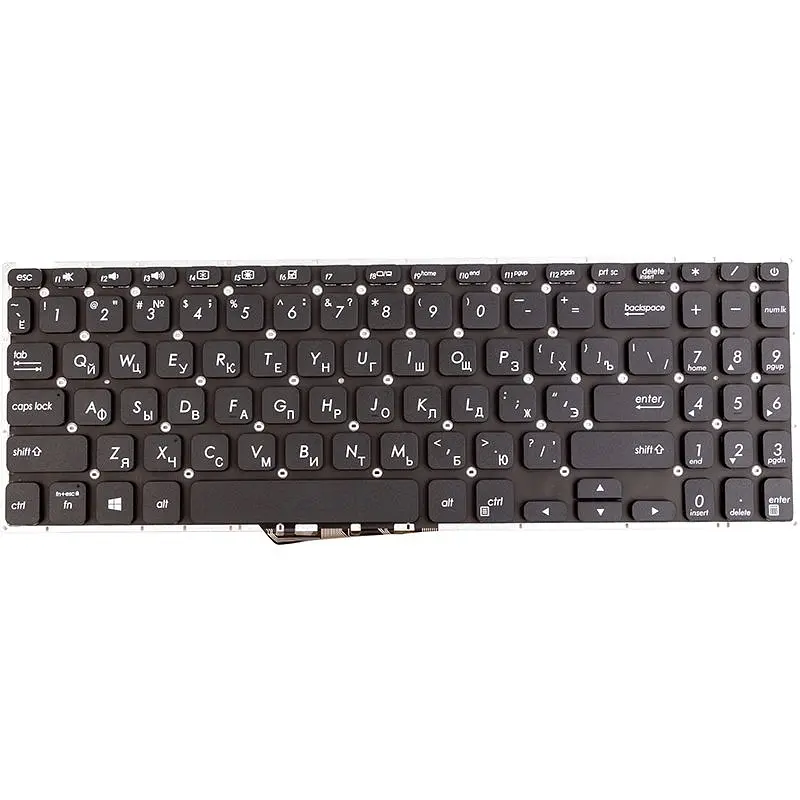 Клавіатура для ноутбука ASUS X512J, X512F чорна, без фрейму (KB314546)
