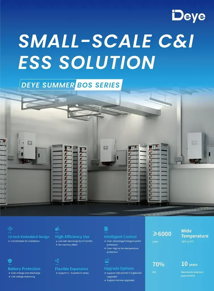 Акумулятор Deye BOS-GM5.1 5,12 кВт·год LiFePO4 для гібридних та автономних сонячних електростанцій - фото 6