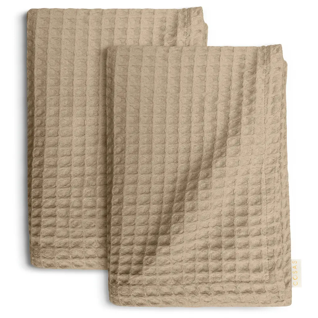 Вафельні рушники 75х95 см/75х130 Beige Greek Waffle 2шт COSAS (4822052439869)