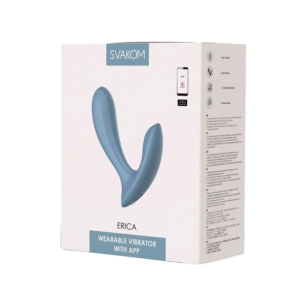 Смарт-вібратор в трусики Svakom Erica Dusty Blue, дуже гнучкий, 2 мотори - фото 8