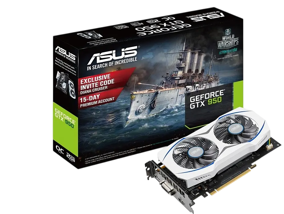 Відеокарта GeForce GTX 950 2GB Asus OC (GTX950-OC-2GD5) Б/В