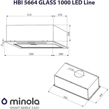 Вытяжка встроенная Minola HBI 5664 WH Glass 1000 LED Line - фото 8