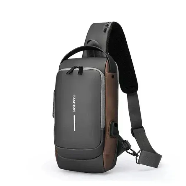 Нагрудна сумка Backpac XL-1514100 чорно-сіра маленька - фото 3
