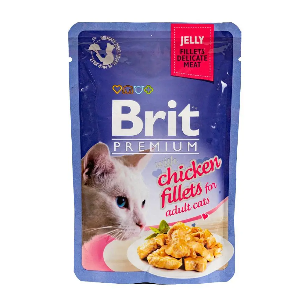 Корм влажний Brit Premium Cat Chicken Fillets Jelly pouch - фото 3