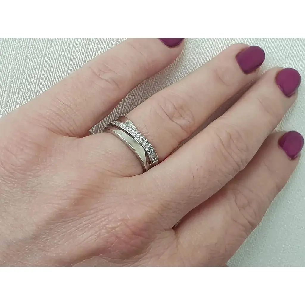 Срібне кільце Харківська ювелірна фабрика з фіанітами. 14377-Р 18 - фото 5