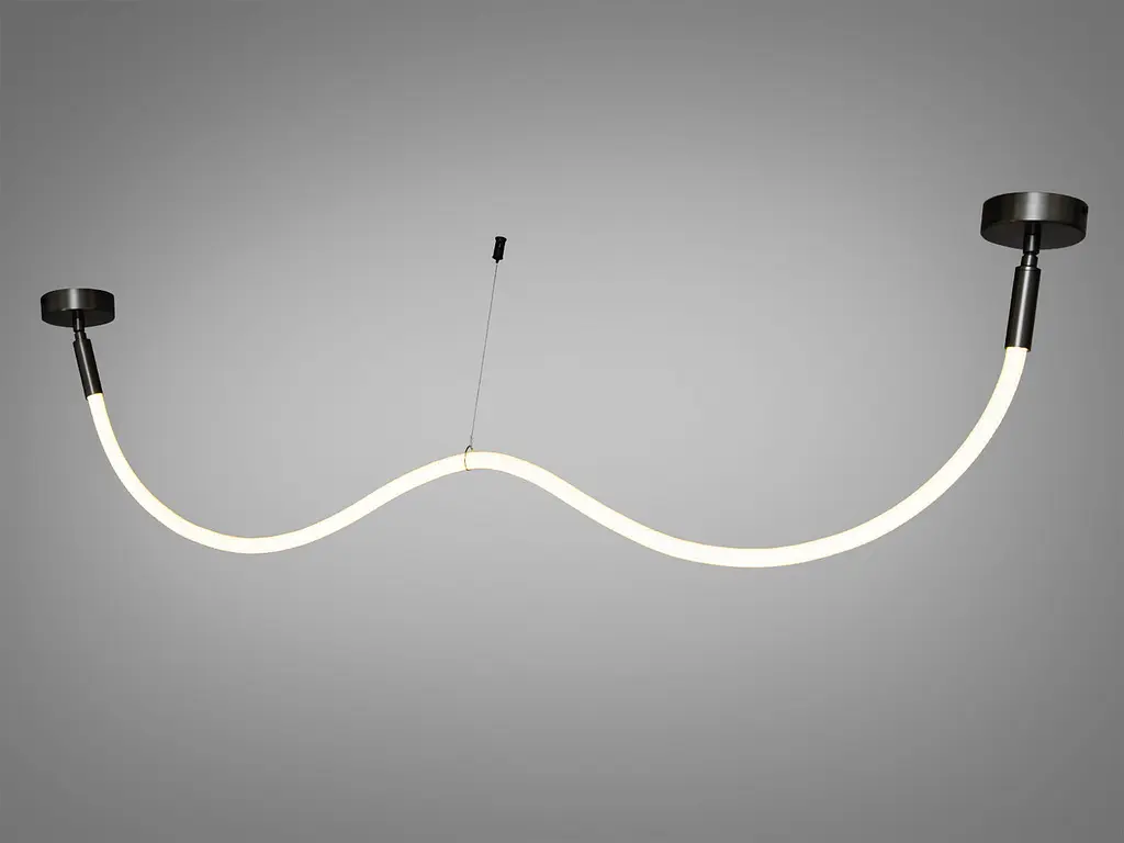 Люстра стельова LED Diasha 9610-1500BHR Мотузка, 17W, чорний хром, сучасний стиль для коридору, вітальні, спальні, кухні - фото 2