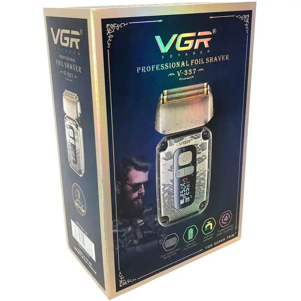 Електробритва з потрійним лезом VGR V-336 LED-дисплей золотиста (44957-V-336_762) - фото 6