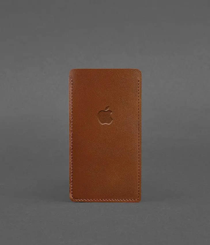 Кожаный чехол для iPhone 13 Светло-коричневый - фото 2