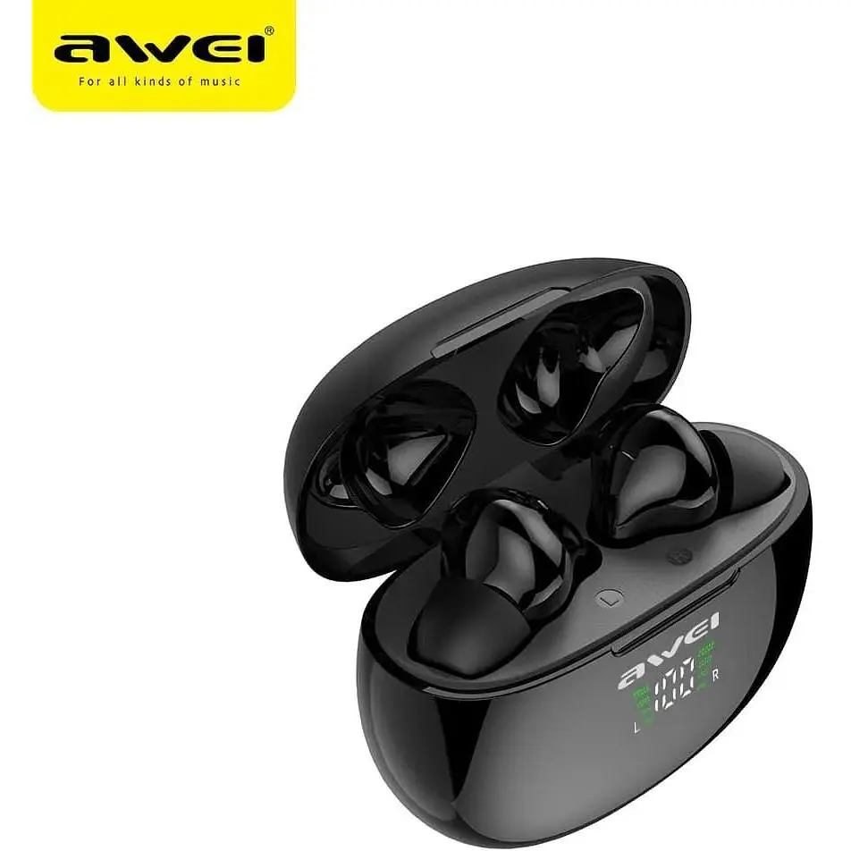 Наушники беспроводные Awei T15P TWS Bluetooth стерео гарнитура черная - фото 6