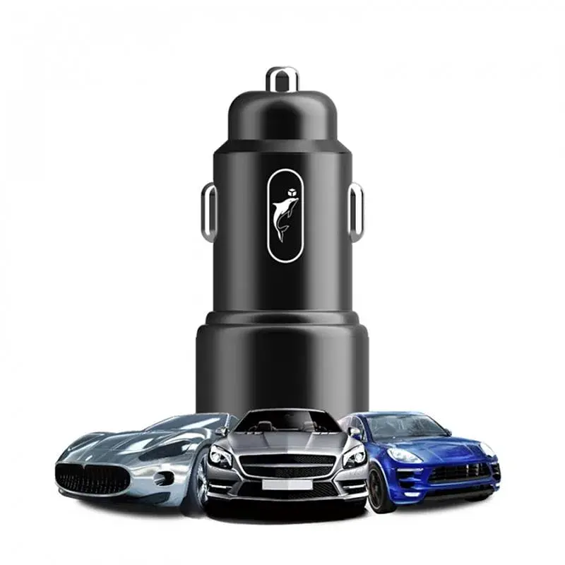 Автомобільний зарядний пристрій SkyDolphin SZ15 Aluminium QC3.0 (2USB, 2.4A) Black (AZP-000087) - фото 2