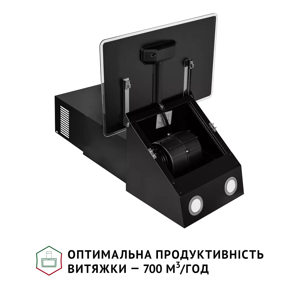 Витяжка декоративна похила Perfelli VICCO 5HM NERO - фото 6