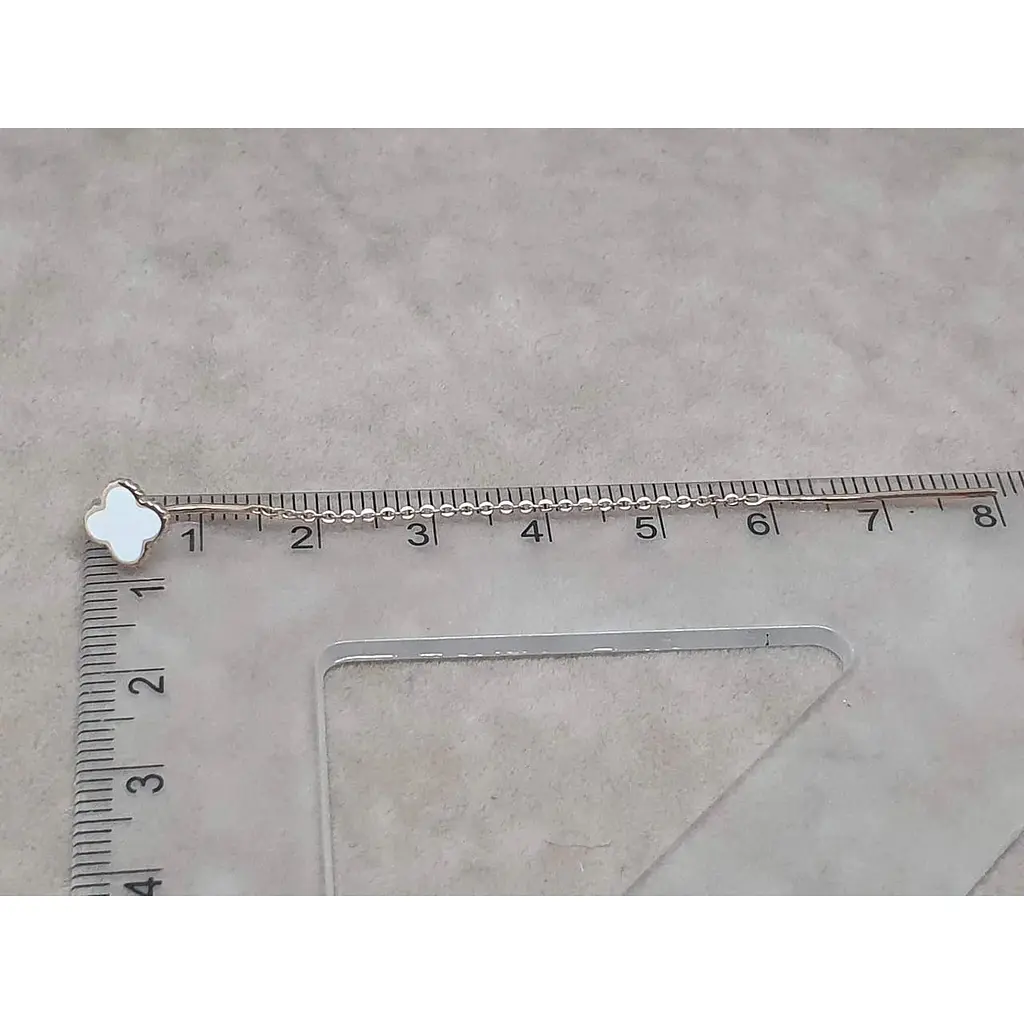 Золоті сережки-протягання Tango Конюшина з емаллю. 400292Е БЕЛ - фото 4