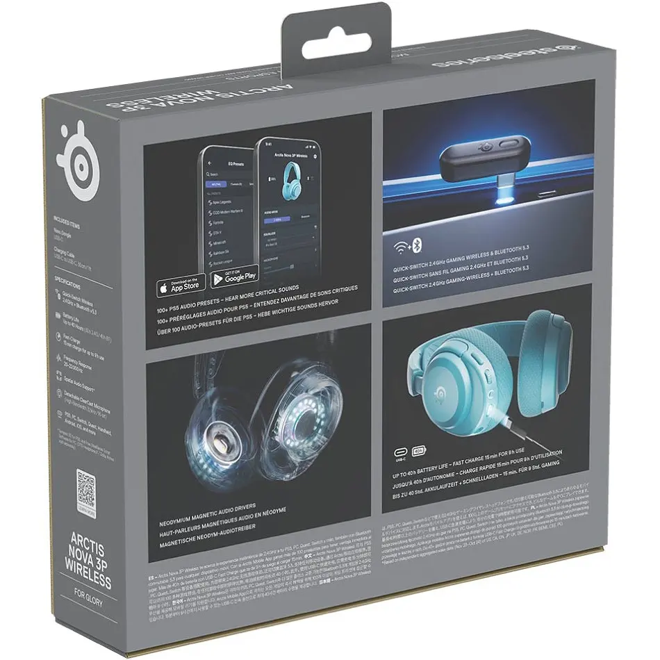Ігрова гарнітура SteelSeries Arctis Nova 3P Wireless MultiPlatform Aqua - фото 6