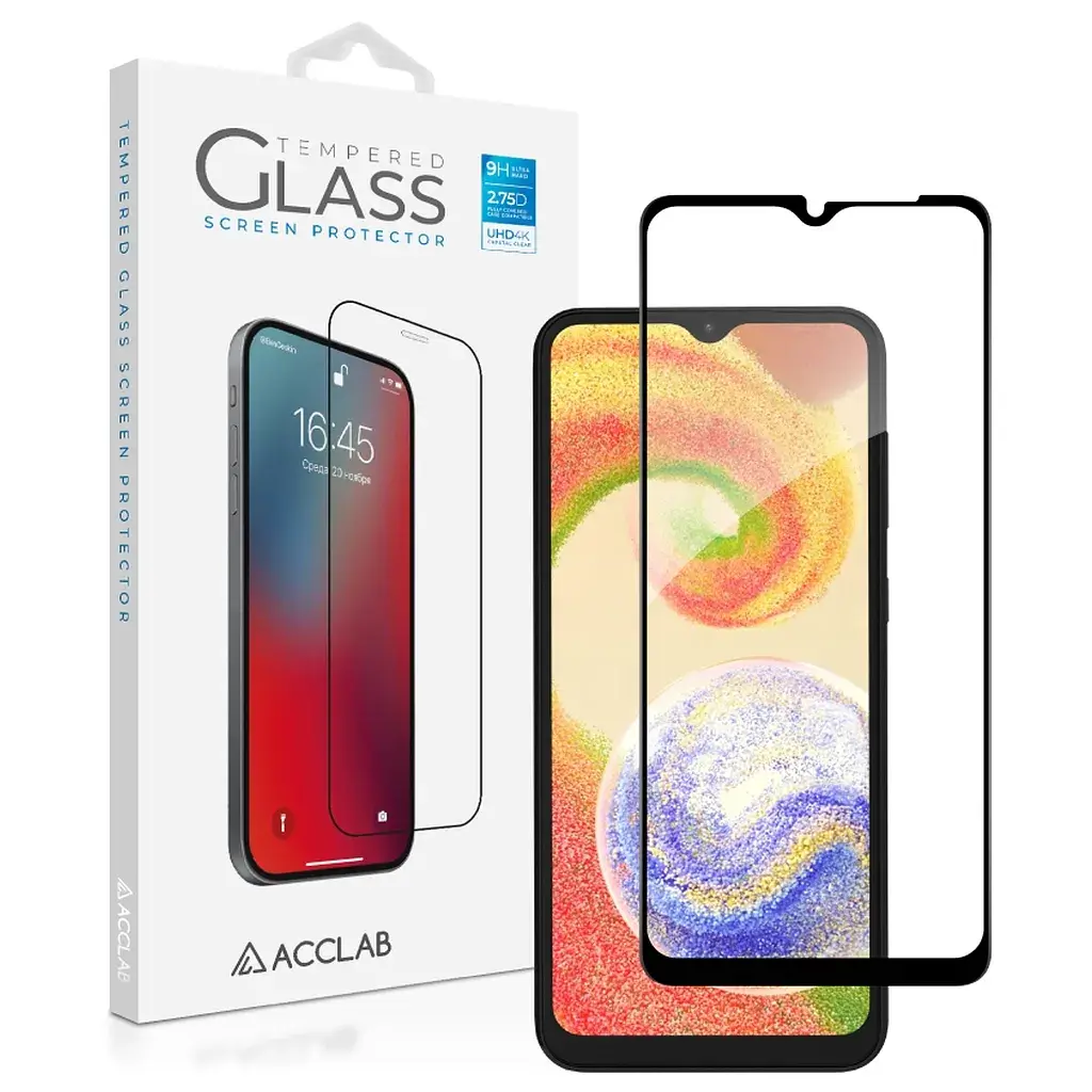 Скло захисне ACCLAB Full Glue Samsung A04 Black (1283126544804) - фото 2