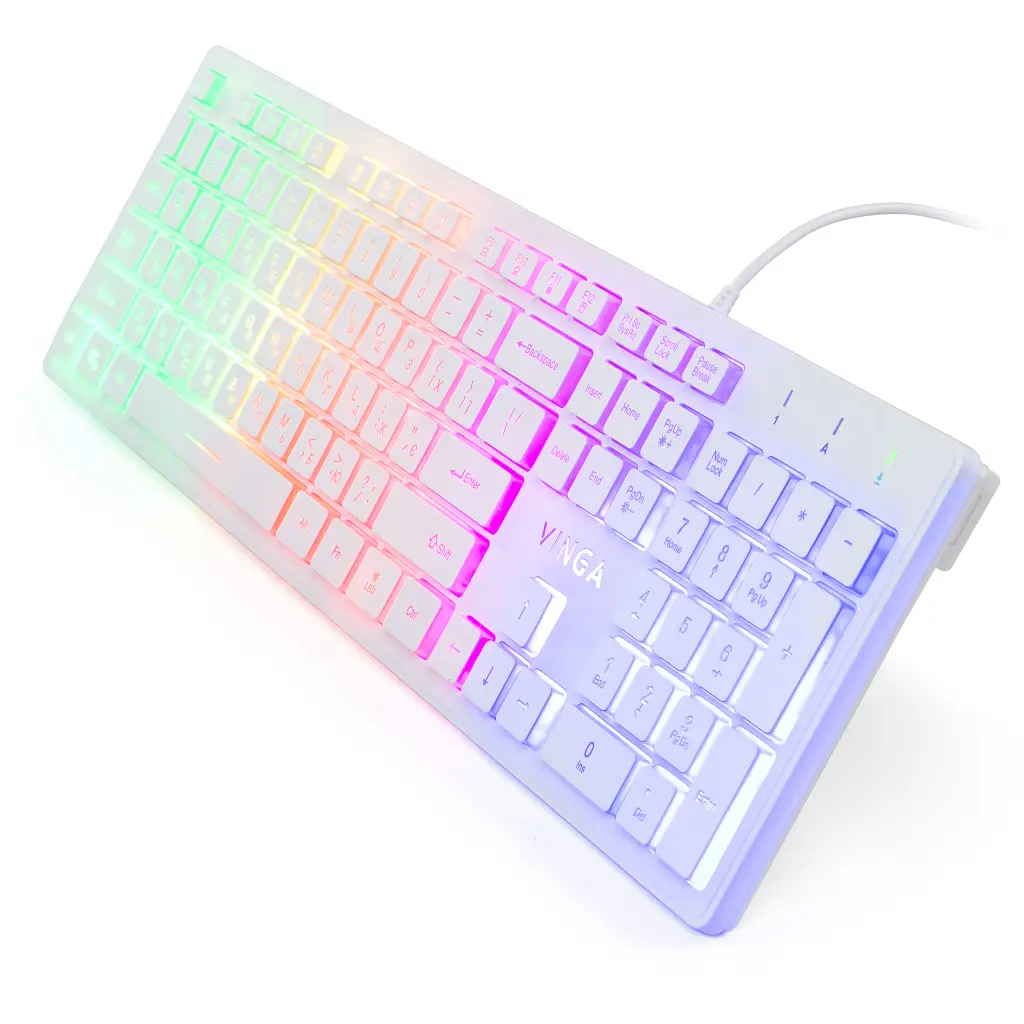 Клавіатура Vinga KB410 White - фото 2