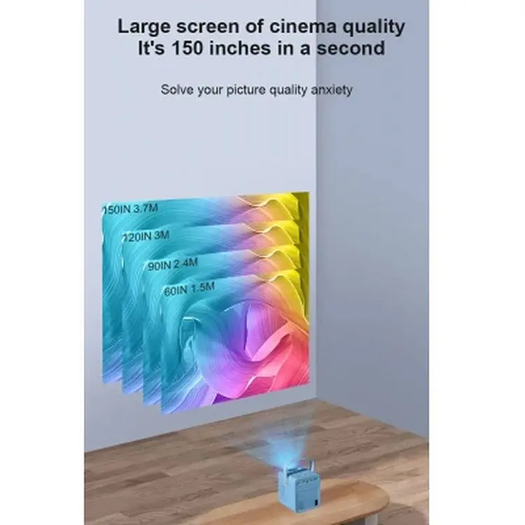 Smart проектор HD (1280x720) на Android портативный XPRO Panoplus Soundbox Blue 4000 lm с подключением к iOS и Android для офиса, домашнего кинотеатра и проведения презентаций + Аэромышь в комплекте (L5G824_3899) - фото 3