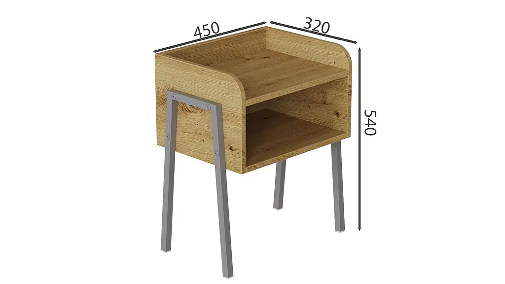 Тумба модульна Ferrum-decor Джузі 540x450x320 метал Сірий ДСП Дуб Артізан 16 мм (FRD-102987) - фото 3