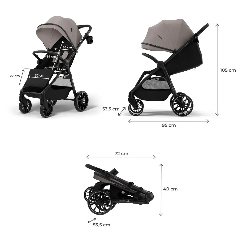 Прогулянкова коляска Kinderkraft Grande 2 Beige (KSGRAN02BEG0000)  - фото 4