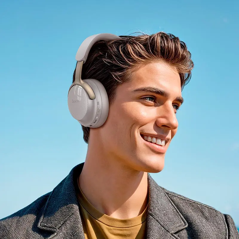 Накладні навушники Hoco Tone W53 Plus, ANC, BT headphones, BT5.4, 800mAh, 90h, Type-C, AUX, grey - фото 5